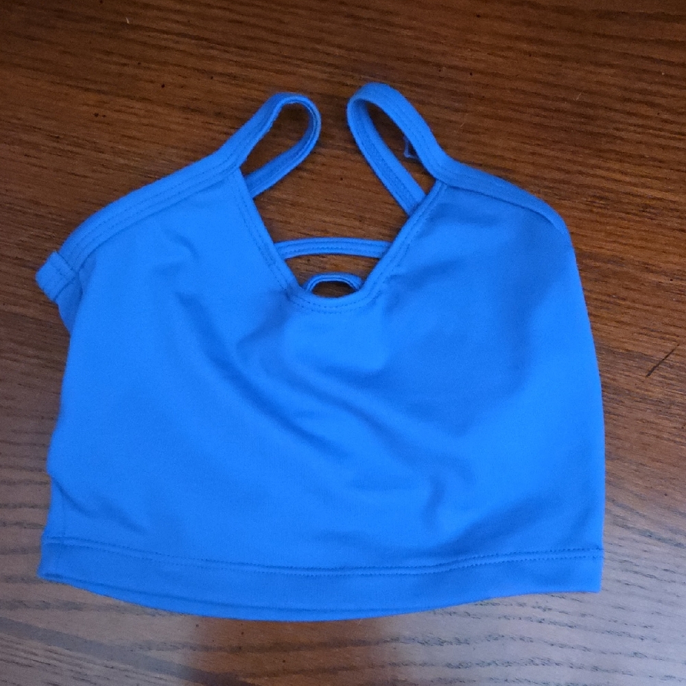 Blue Strappy Sports Bra